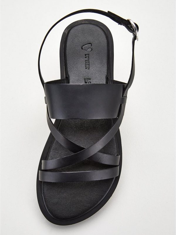special sale hero wide fit leather strappy sandal black 5ef738395211d