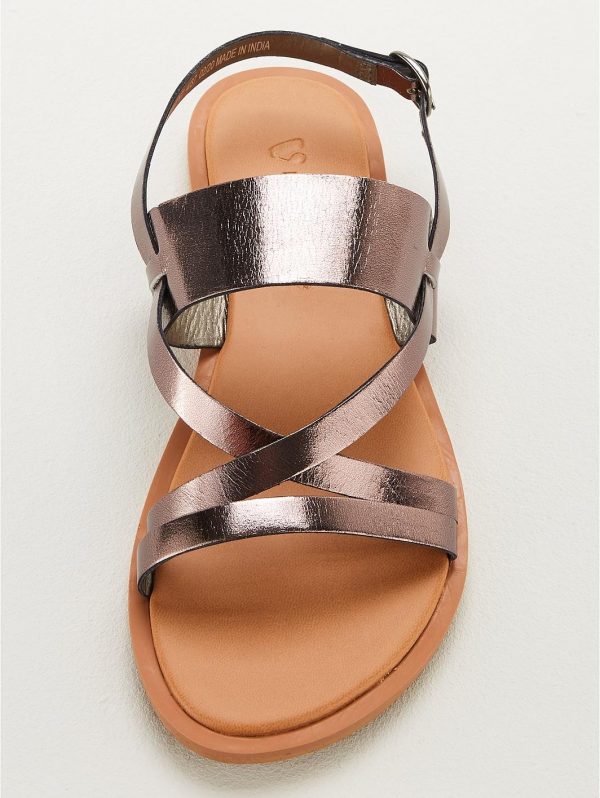 special sale hero wide fit leather strappy sandal pewter 5ef73968699a7