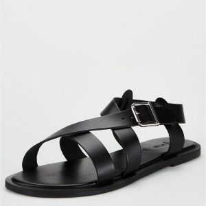 special sale humbug leather strappy sandals black 5ef73625a0b48