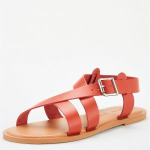 special sale humbug leather strappy sandals rust 5ef734ab9a288