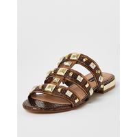 special sale metallic studded sandal brown 5ef739ae96fde