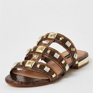 special sale metallic studded sandal brown 5ef739be6ecb9