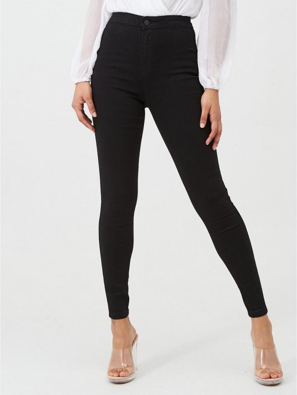 special sale missuided vice high waisted skinny jeans black 5ef9bee4940ae
