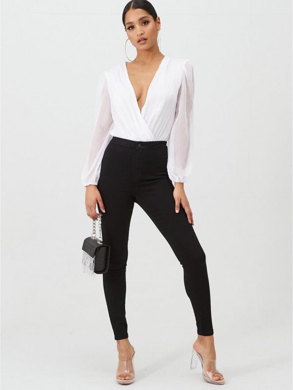 special sale missuided vice high waisted skinny jeans black 5ef9bee65d680