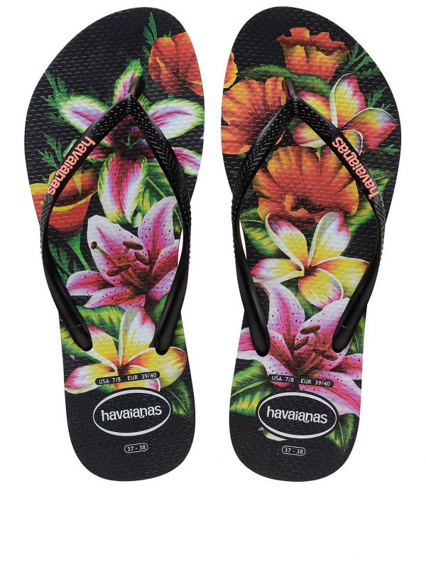 special sale slim floral flip flop sandals black 5ef736a77f76f