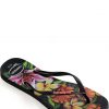 special sale slim floral flip flop sandals black 5ef736a979d51