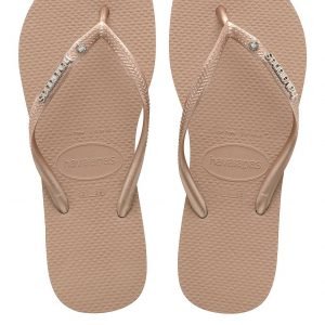 special sale slim metal logo crystal flip flop sandals rose gold 5ef7371166880