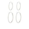 buy 2x mini plain hoop set silver 5f1c60999ff95