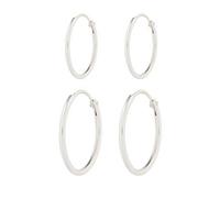 buy 2x mini plain hoop set silver 5f1c60999ff95
