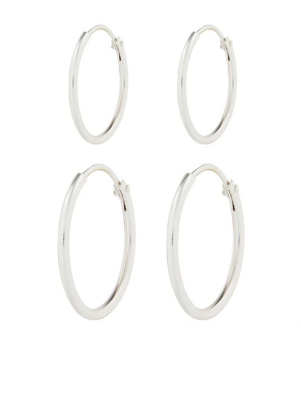 buy 2x mini plain hoop set silver 5f1c609ccebd5