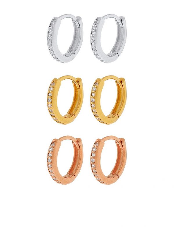 buy 3x sparkle huggie hoops metallic 5f1c6054b51e1