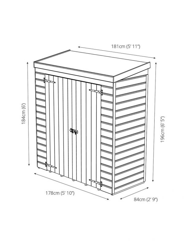 buy 6 x 2 6ft pent store overlap 5f1fbc5f87080