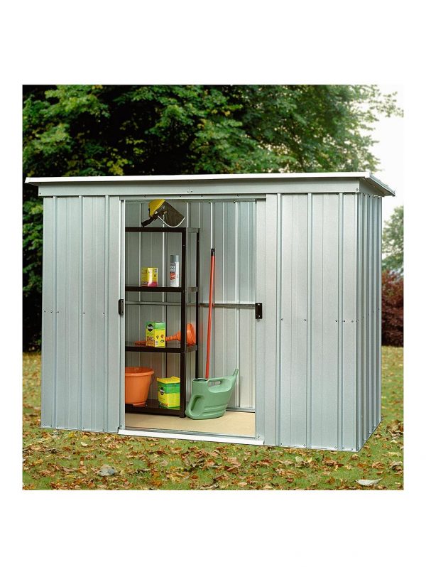 buy 7 8 x 3 9ft double door metal pent roof shed with floor frame 5f1fbbde971c6