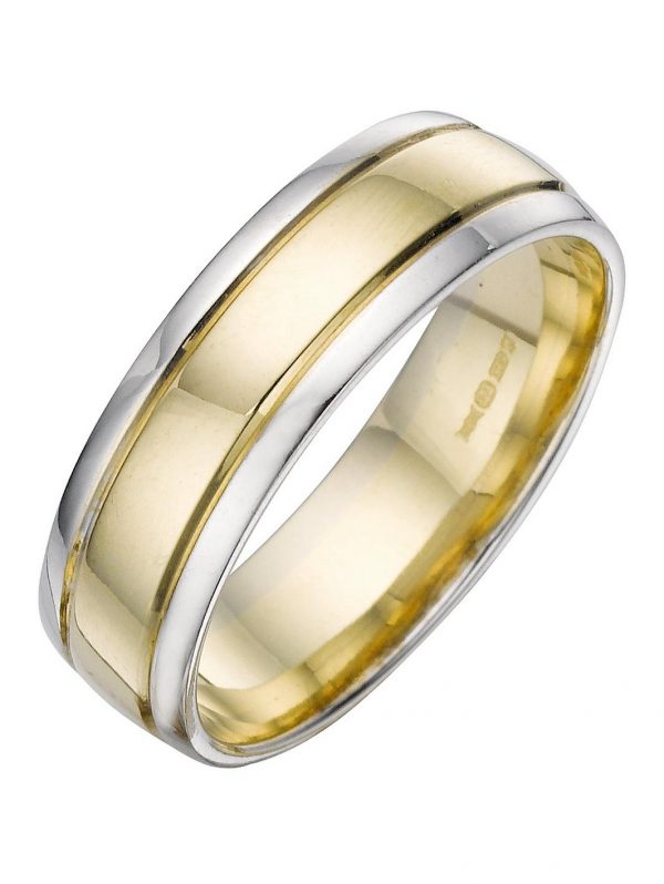 buy 9 carat 2 colour wedding band 6mm 5f191f9e9b96c
