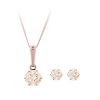 buy 9 carat rose gold champagne cubic zirconia earrings and pendant set 5f18696cd64d6