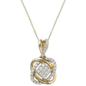 buy 9 carat yellow gold 25 point diamond infinity crossover pendant 5f16ec501c194