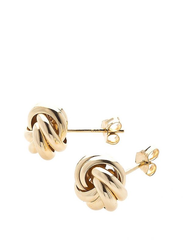 buy 9 carat yellow gold 9mm three way knot earrings 5f1ed6c3c1fc2