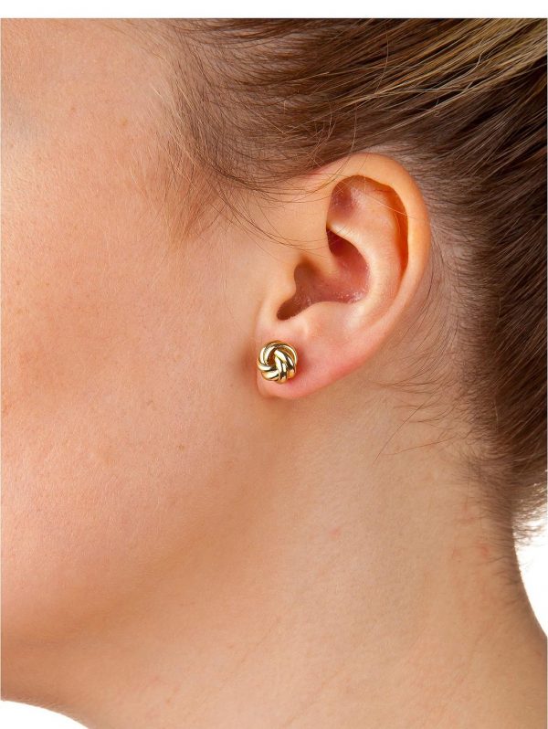 buy 9 carat yellow gold 9mm three way knot earrings 5f1ed6c57a29d