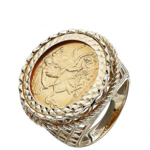 buy 9 carat yellow gold half sovereign mens ring 5f198ec0368d1
