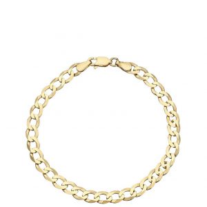 buy 9 carat yellow gold solid diamond cut 8 inch curb bracelet 5f183e0048d94