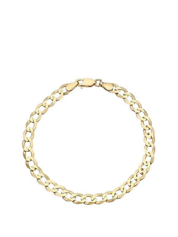 buy 9 carat yellow gold solid diamond cut 8 inch curb bracelet 5f183e0048d94