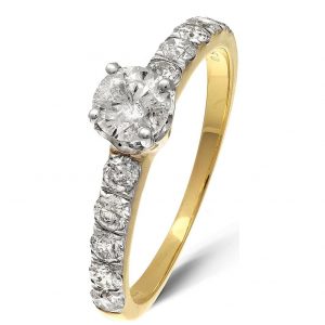 buy 9 yellow gold 1 carat diamond solitaire 0 40ct set shoulders 0 60ct ring 5f191f91963d2