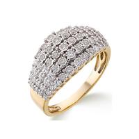 buy 9ct gold 1 2 carat diamond total 5 row eternity ring 5f191fdea606b
