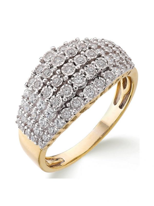 buy 9ct gold 1 2 carat diamond total 5 row eternity ring 5f191fe812ce9
