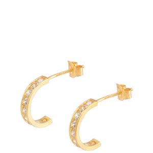 buy 9ct gold cubic zirconia channel half hoop earrings 5f22cb57198f0