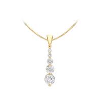 buy 9ct gold cubic zirconia drop pendant necklace 5f23c898bc23b