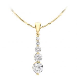 buy 9ct gold cubic zirconia drop pendant necklace 5f23c89eaaf45