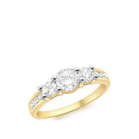 buy 9ct gold cubic zirconia trilogy ring with channel set shoulders 5f1d827065dfc