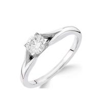 buy 9ct white gold 1 4 carat diamond solitaire with tapered shoulders ring 5f191fbc62a77