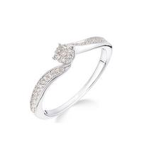 buy 9ct white gold 15 point diamond cluster tapered shoulder ring 5f15996f01c11