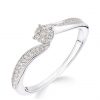 buy 9ct white gold 15 point diamond cluster tapered shoulder ring 5f15997294203