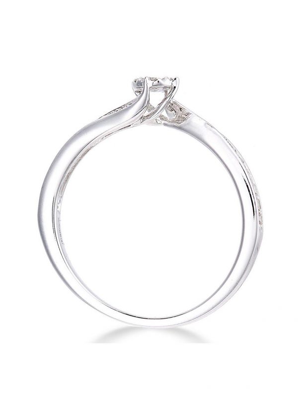buy 9ct white gold 15 point diamond cluster tapered shoulder ring 5f15997402443