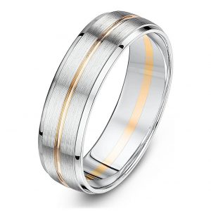 buy 9ct white gold and rose gold 6mm matt and polished groove band 5f21079a1301e
