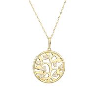 buy 9ct yellow gold cubic zirconia tree of life 16 5mm round pendant on 18inch trace chain 5f1d830ce8c9e