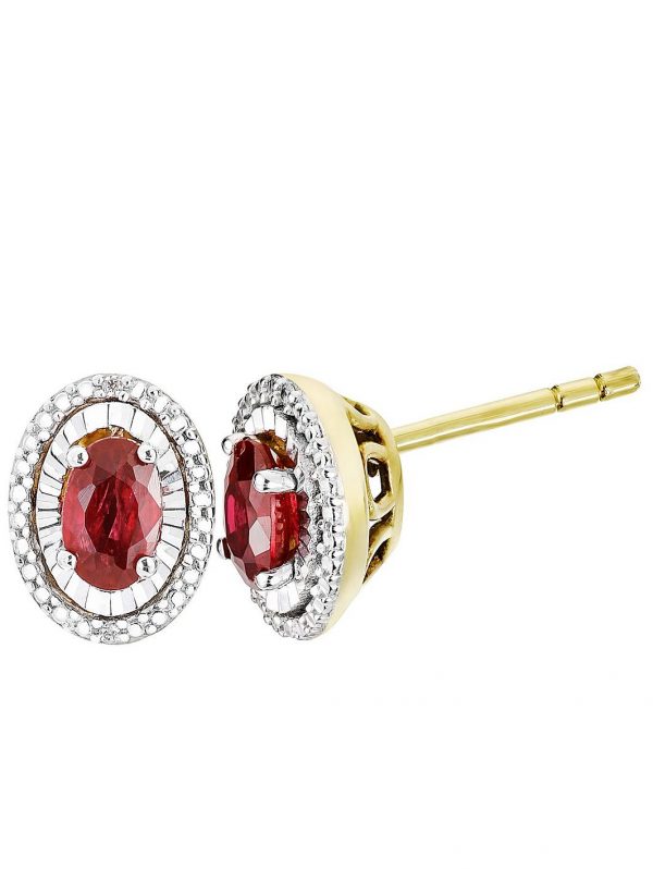 buy 9ct yellow gold treated ruby diamond jewellery set 5f21a4083c2af