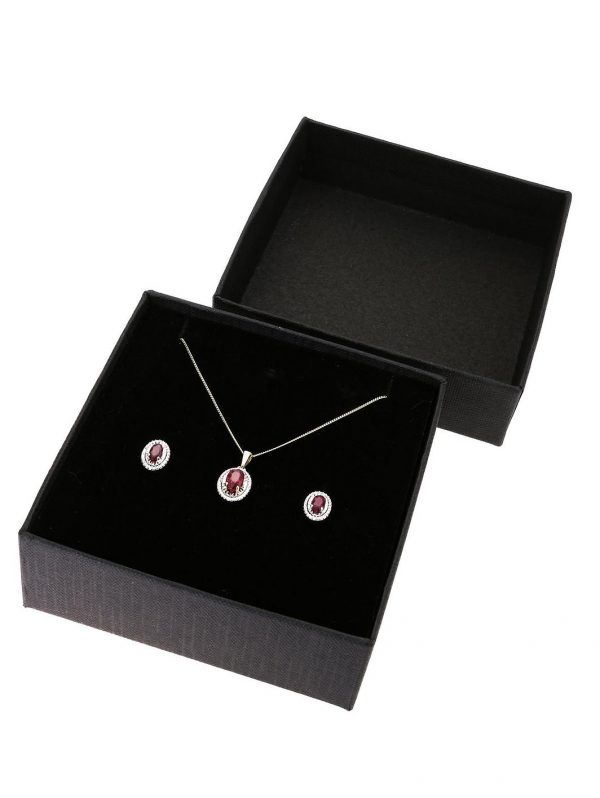 buy 9ct yellow gold treated ruby diamond jewellery set 5f21a40d9bf5f