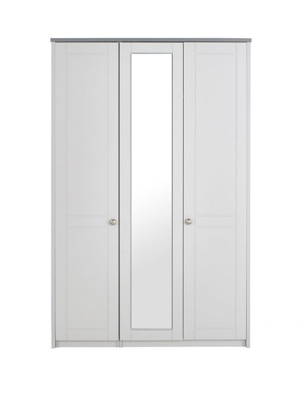 buy alderley part assembled 3 door mirrored wardrobe 5f1a5a58bb129