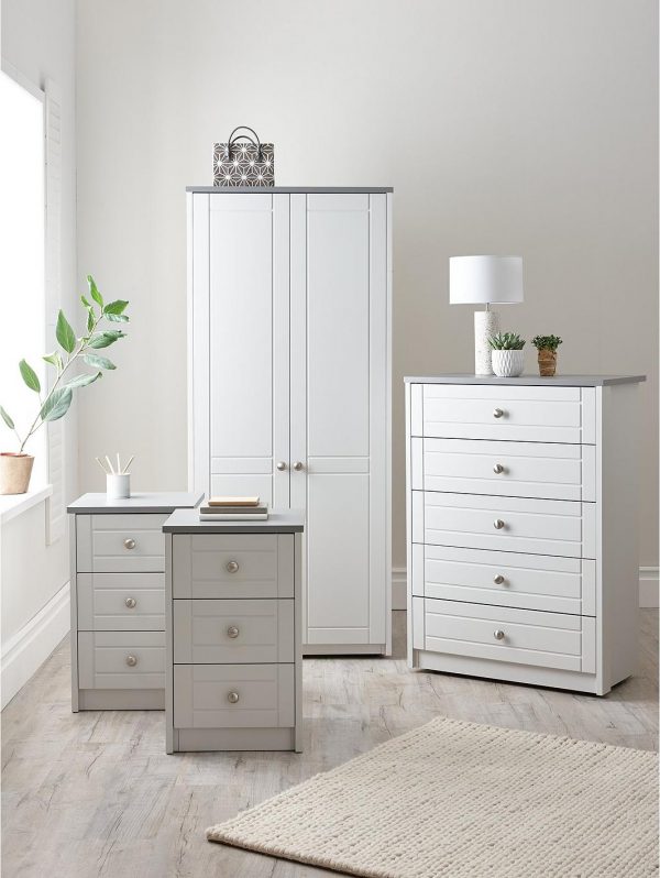 buy alderley ready assembled 4 piece package 2 door wardrobe chest of 5 drawers and 2 bedside chests 5f17bbcf5d94a