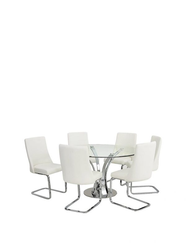 buy alice 130 cm round dining table 6 chairs 5f1a67bcd34b1