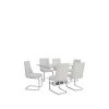 buy alice rectangle dining table 6 faux leather chairs clear white 5f17c438c271a