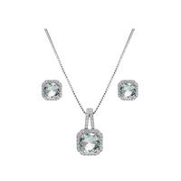 buy aqua square drop pendant and earring set 5f18691dbf5d8