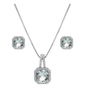 buy aqua square drop pendant and earring set 5f18692152c7e