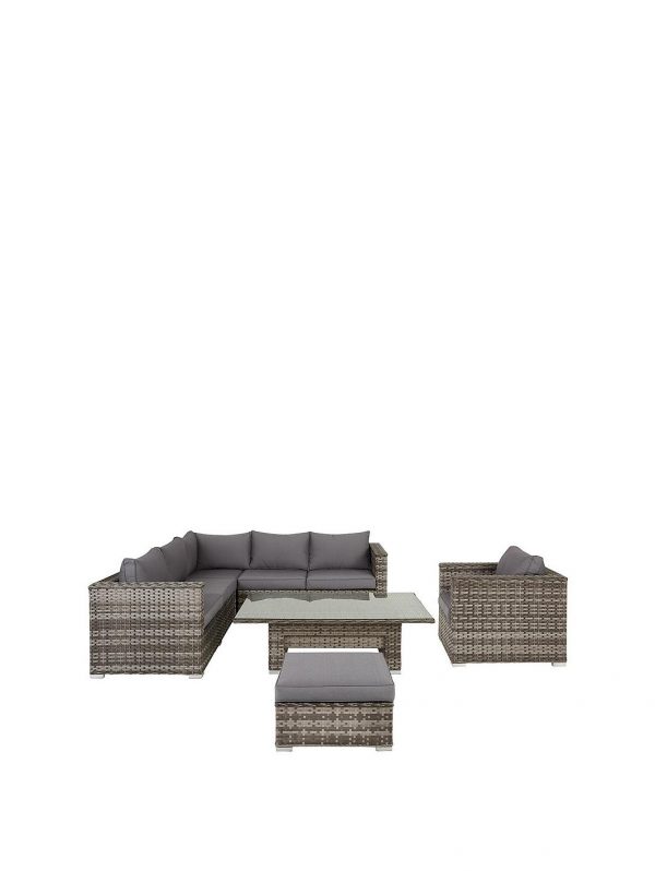 buy aruba 6 seater corner sofa set with chair footstool and adjustable table garden furniture 5f1bc6f4c8fbf