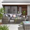 buy aruba 6 seater corner sofa set with chair footstool and adjustable table garden furniture 5f1bc6f5de86c