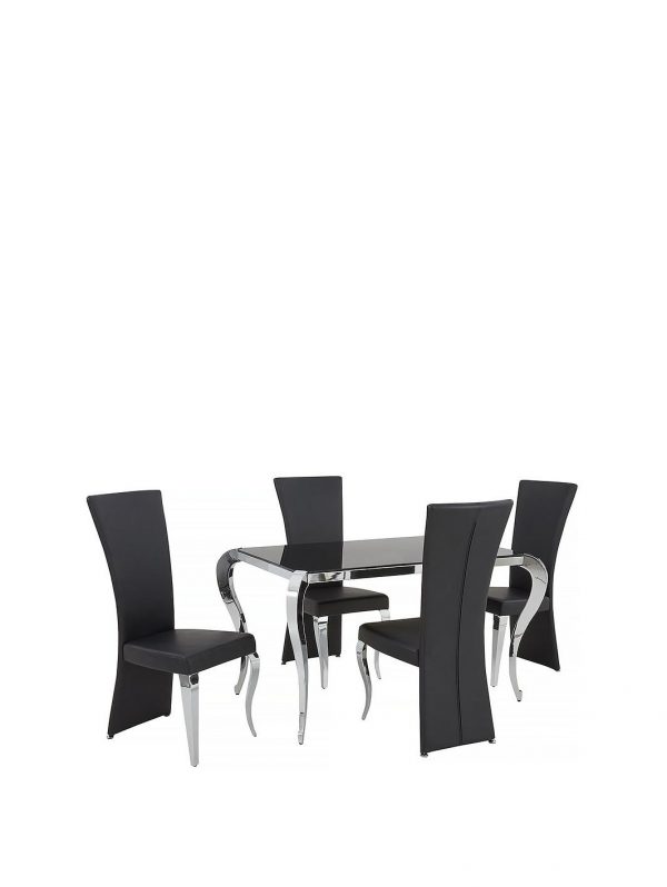 buy boutique 139 cm glass dining table 4 chairs 5f191619caa35