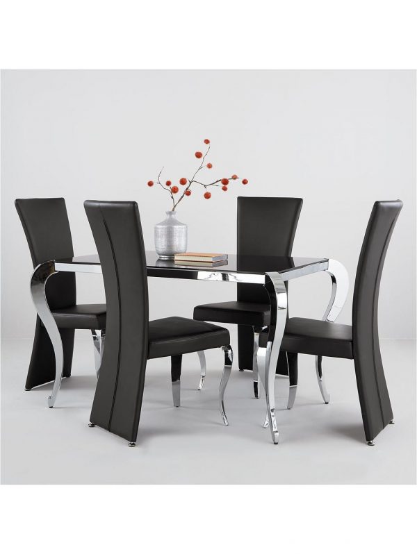 buy boutique 139 cm glass dining table 4 chairs 5f19161b0fdd2